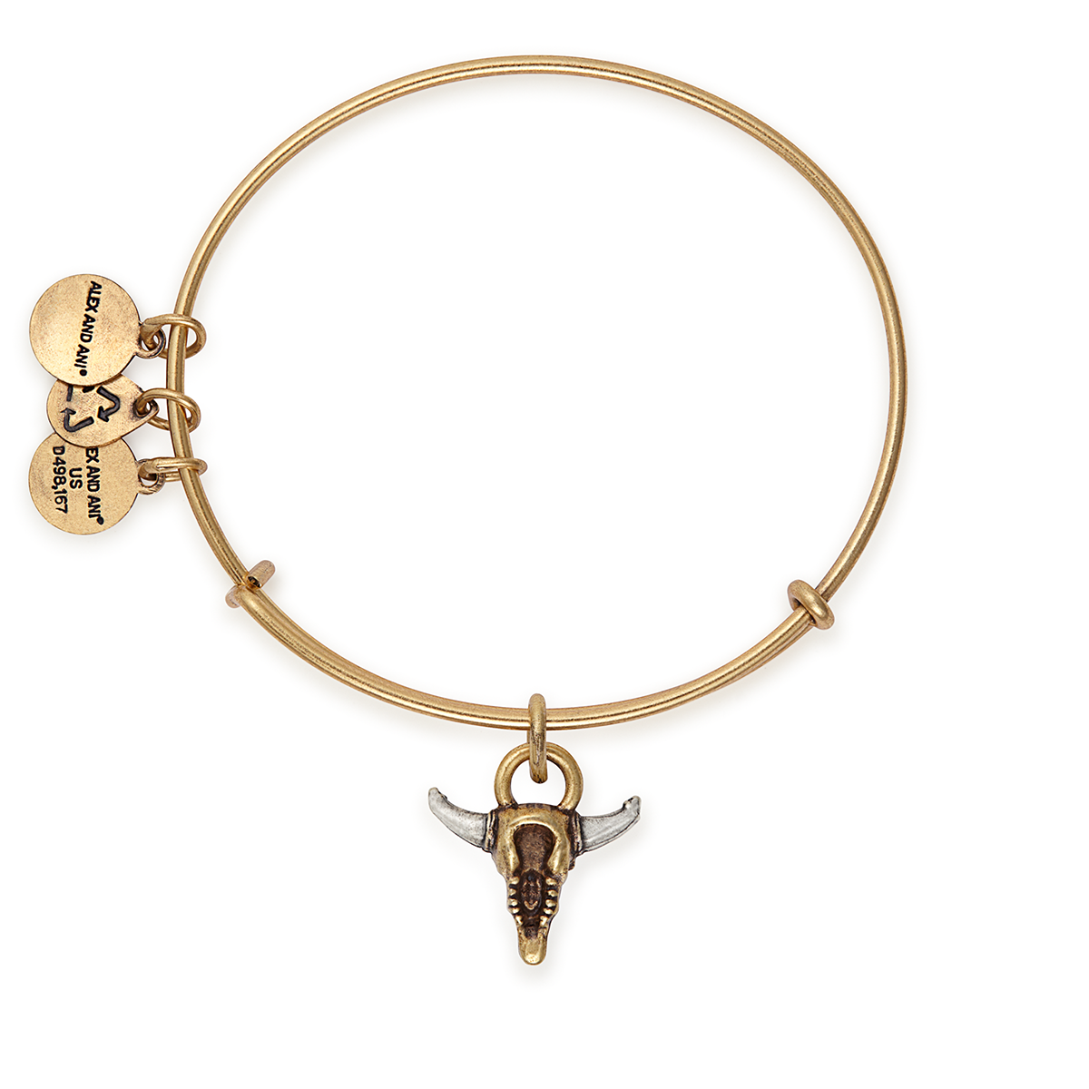 Spirited Skull Charm Bangle