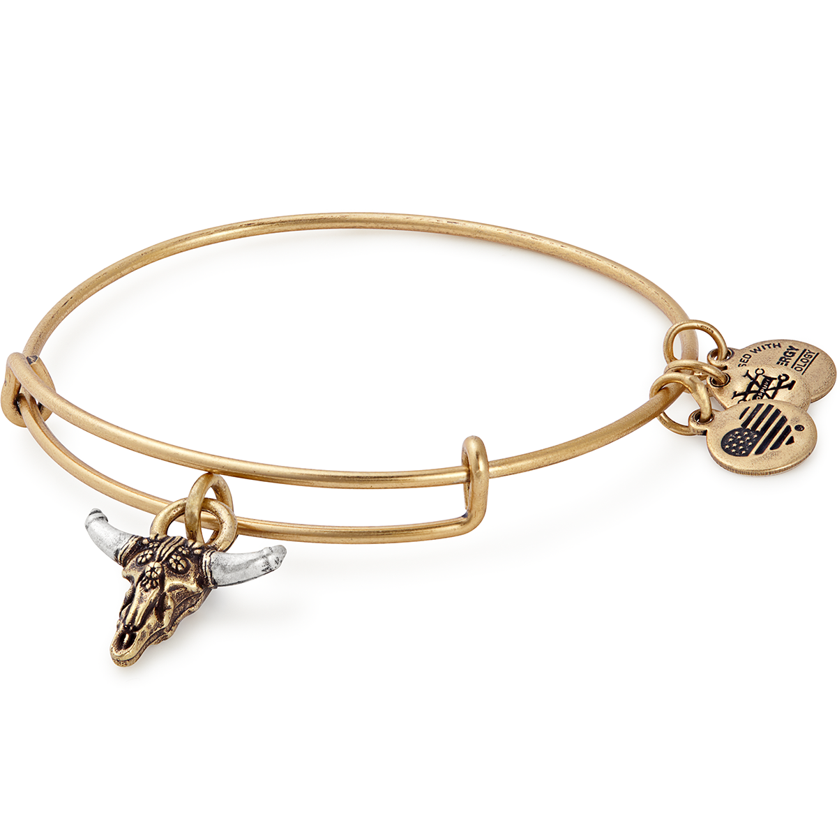 Spirited Skull Charm Bangle