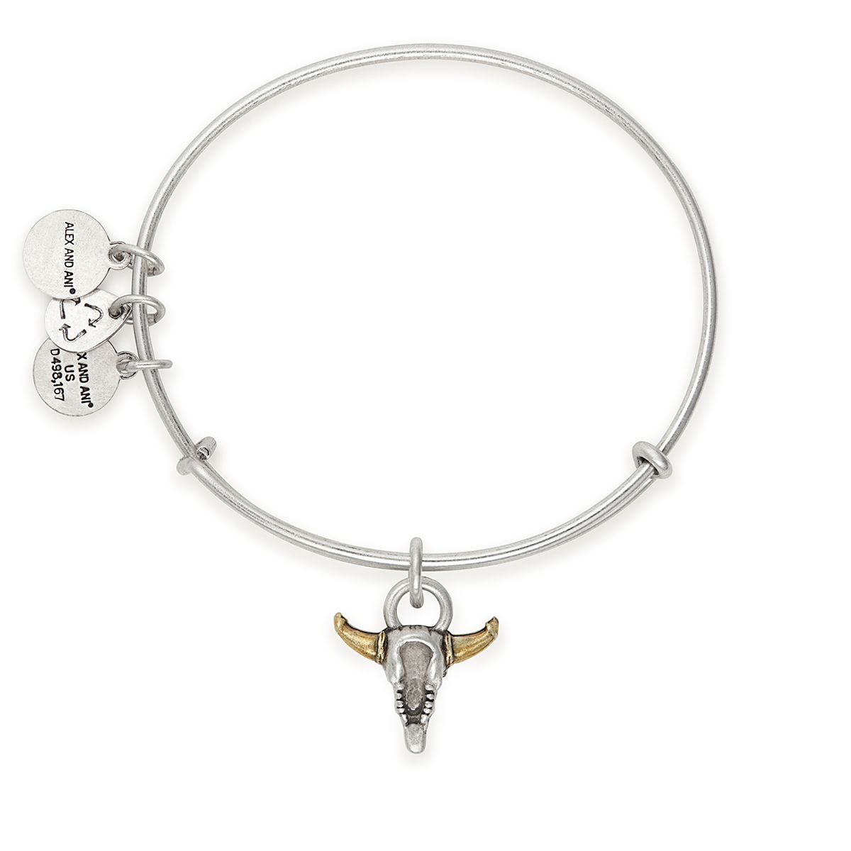 Spirited Skull Charm Bangle