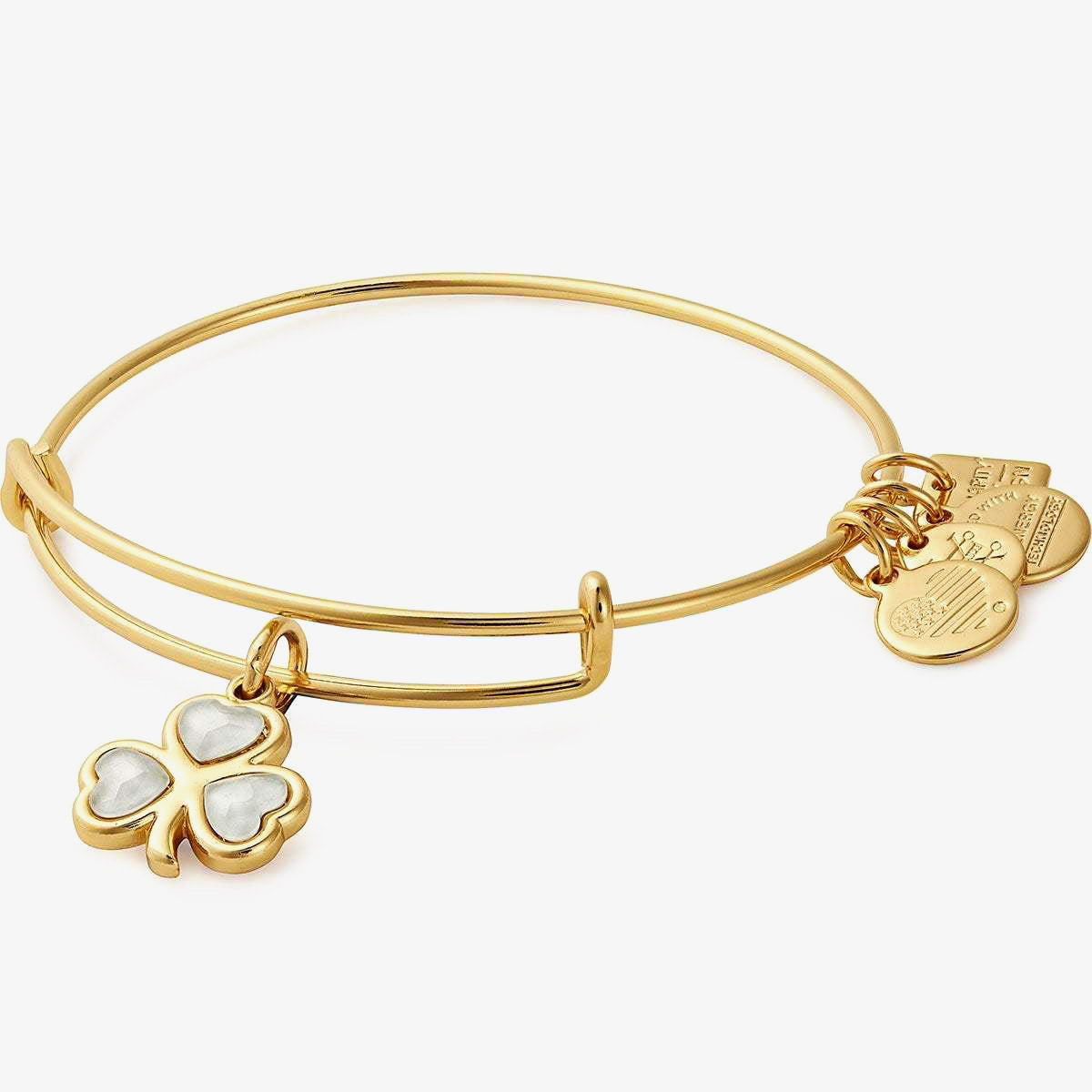 Crystal Shamrock Charm Bangle