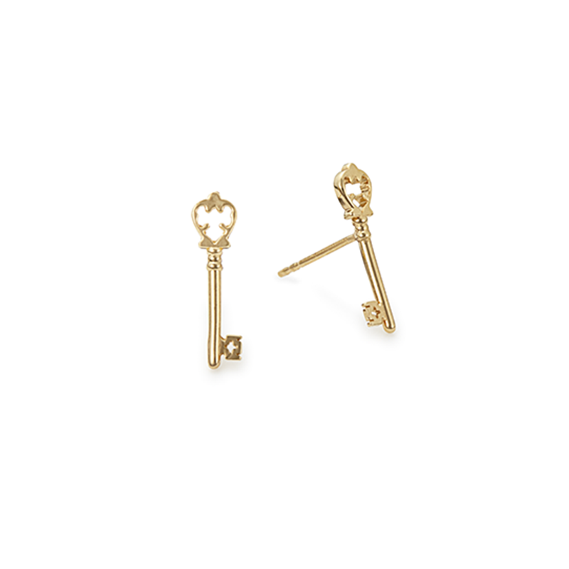 Skeleton Key Stud Earrings