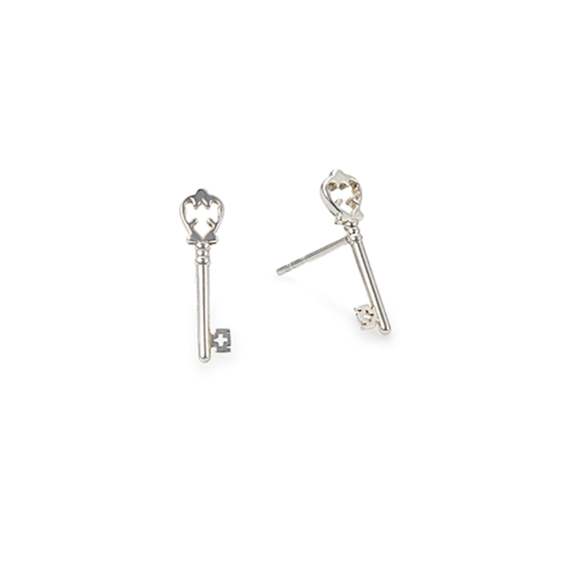 Skeleton Key Stud Earrings