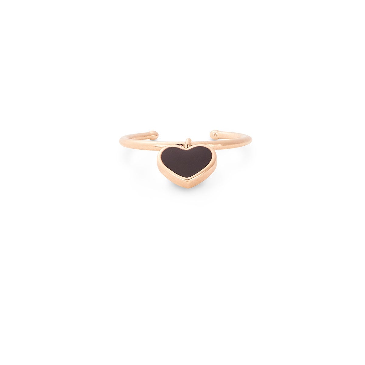 Black Enamel Heart Ring